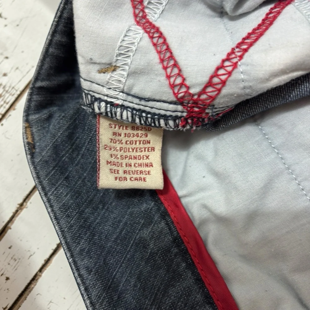 Khakis & Co Cropped Jeans Women Size 12 Blue Stretch Denim Wide Leg Capri Pants - Picture 4 of 7